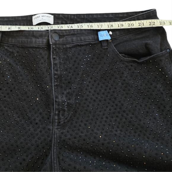 Lane Bryant Black Boyfriend Fit Jeans With Rhinestone Party Plus Size 26 - Picture 6 of 13